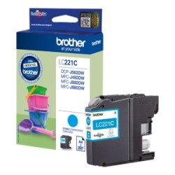 BROTHER CARTUCCIA D\'INCHIOSTRO CIANO LC221C LC-221 260 COPIE 3,9ML ORIGINALE