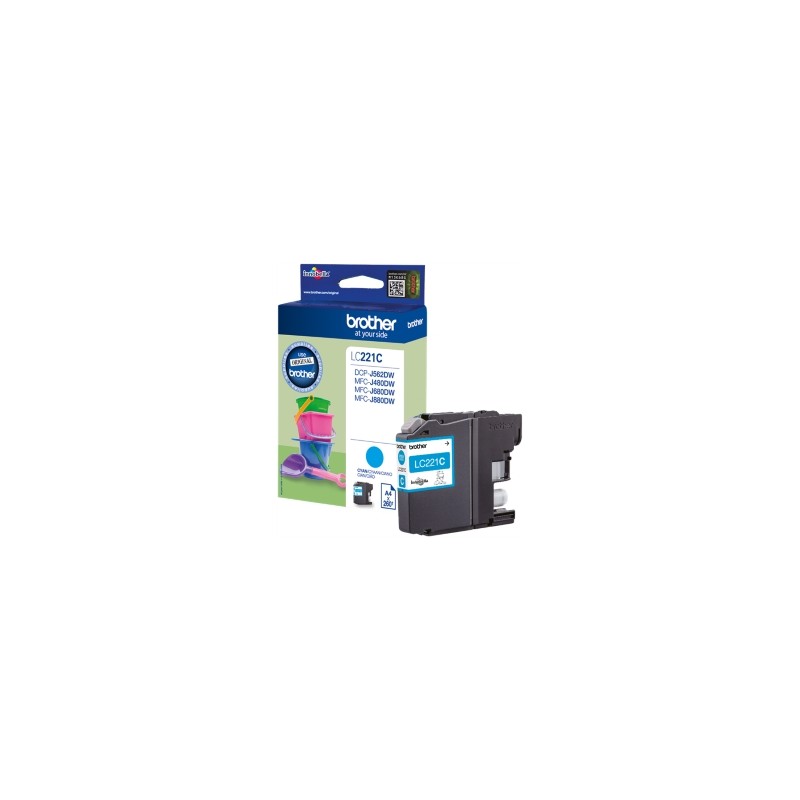 BROTHER CARTUCCIA D\'INCHIOSTRO CIANO LC221C LC-221 260 COPIE 3,9ML ORIGINALE BROTHER CARTUCCIA D\'INCHIOSTRO CIANO LC221C LC-221 260 COPIE 3,9ML ORIGINALE