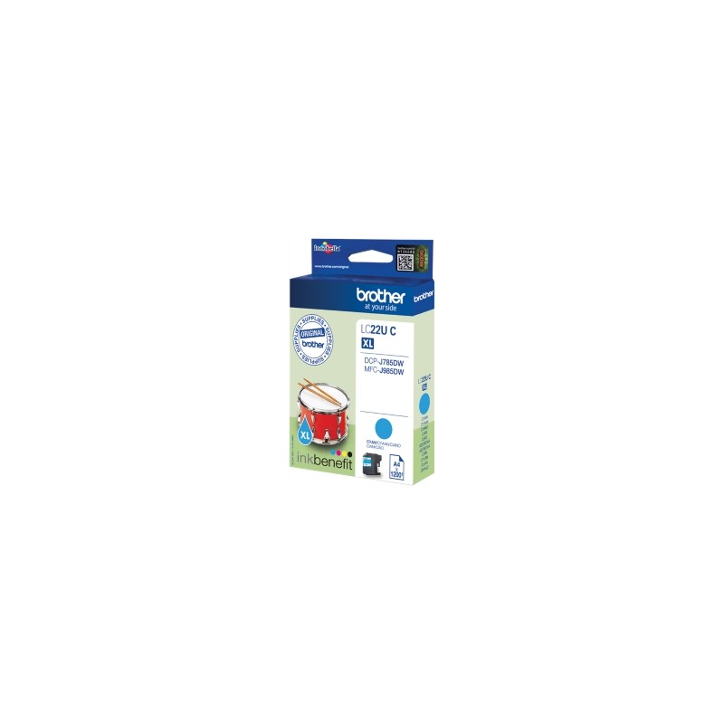 BROTHER CARTUCCIA D\'INCHIOSTRO CIANO LC22UC LC-22U 1200 COPIE ORIGINALE BROTHER CARTUCCIA D\'INCHIOSTRO CIANO LC22UC LC-22U 1200 COPIE ORIGINALE