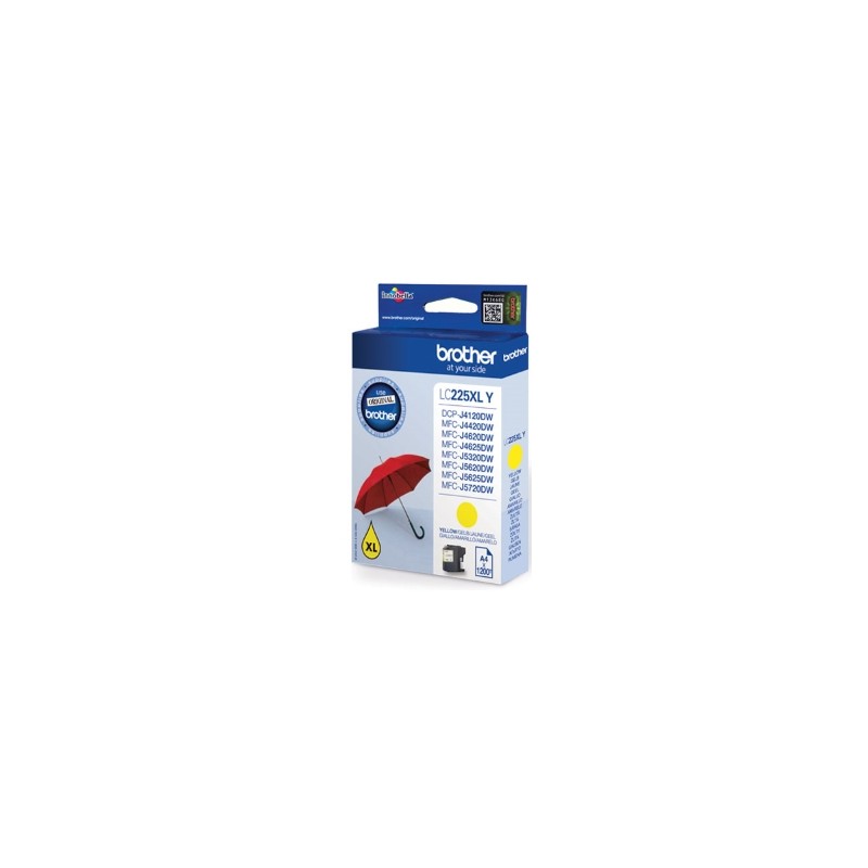 BROTHER CARTUCCIA D\'INCHIOSTRO GIALLO LC225XLY LC-225XL 1200 COPIE 11,8ML ORIGINALE BROTHER CARTUCCIA D\'INCHIOSTRO GIALLO LC225XLY LC-225XL 1200 COPIE 11,8ML ORIGINALE