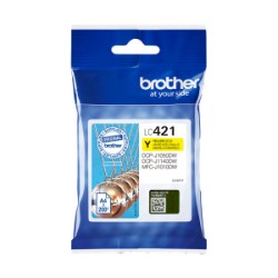 BROTHER CARTUCCIA D\'INCHIOSTRO GIALLO LC421Y LC-421Y 200 COPIE ORIGINALE