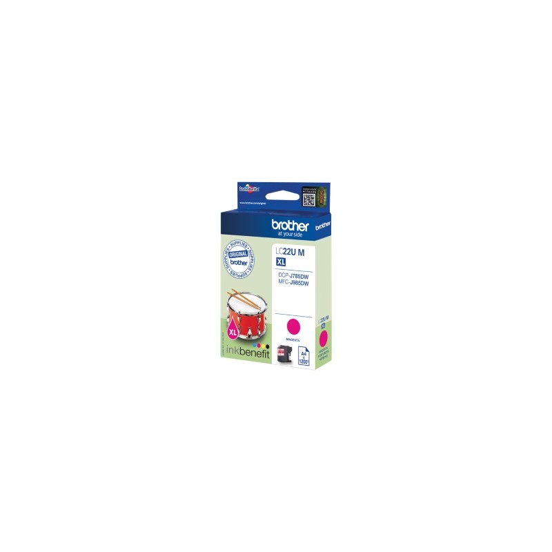 BROTHER CARTUCCIA D\'INCHIOSTRO MAGENTA LC22UM LC-22U 1200 COPIE ORIGINALE BROTHER CARTUCCIA D\'INCHIOSTRO MAGENTA LC22UM LC-22U 1200 COPIE ORIGINALE