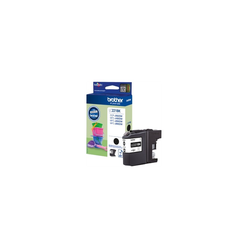 BROTHER CARTUCCIA D\'INCHIOSTRO NERO LC221BK LC-221 260 COPIE 7,1ML ORIGINALE BROTHER CARTUCCIA D\'INCHIOSTRO NERO LC221BK LC-221 260 COPIE 7,1ML ORIGINALE