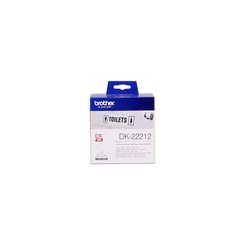 BROTHER ETICHETTE NERO SU BIANCO DK-22212 ETICHETTA A LUNGHEZZA CONTINUA, 62MM BIANCO 15,2 ORIGINALE