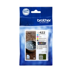 BROTHER MULTIPACK NERO / CIANO / MAGENTA / GIALLO LC-422 LC422VAL 2200 COPIE ORIGINALE