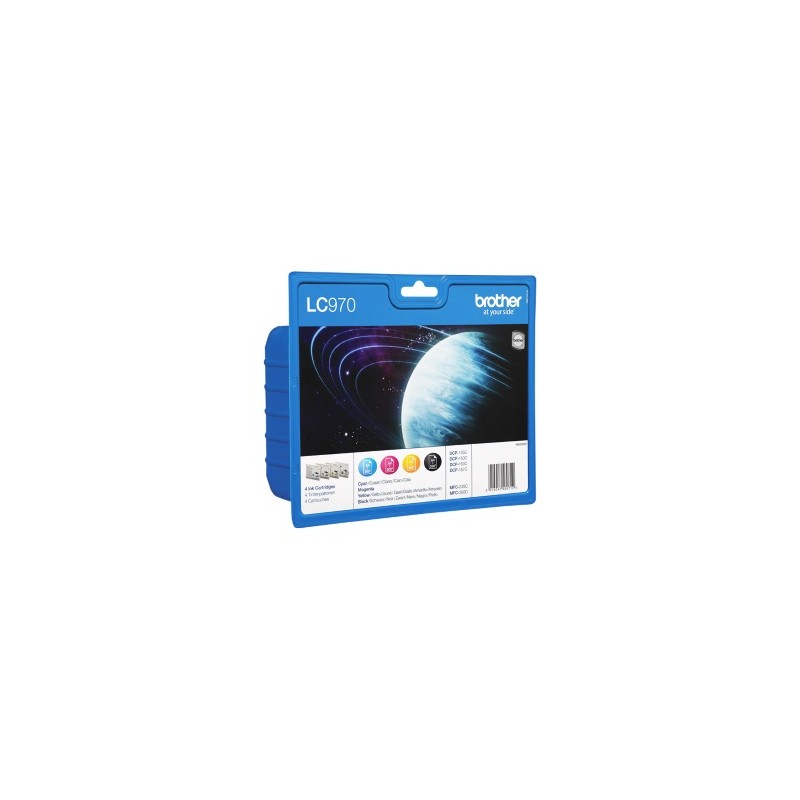 BROTHER MULTIPACK NERO / CIANO / MAGENTA / GIALLO LC-970 LC970VALBPDR CONFEZIONE MULTI: BK ORIGINALE BROTHER MULTIPACK NERO / CIANO / MAGENTA / GIALLO LC-970 LC970VALBPDR CONFEZIONE MULTI: BK ORIGINALE