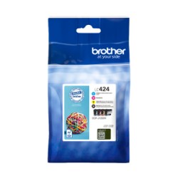 BROTHER MULTIPACK NERO / CIANO / MAGENTA / GIALLO LC424 LC424VAL 3000 COPIE ORIGINALE
