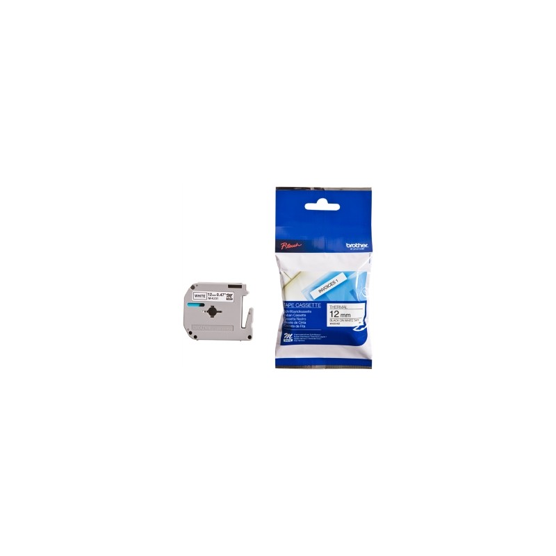 BROTHER NASTRO NERO SU BIANCO M-K231BZ M-K231 12 MM X 8 M, NON LAMINATO ORIGINALE BROTHER NASTRO NERO SU BIANCO M-K231BZ M-K231 12 MM X 8 M, NON LAMINATO ORIGINALE