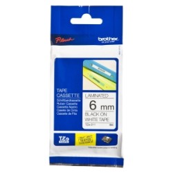 BROTHER NASTRO NERO SU BIANCO TZE-211 TZ-211 6 MM X 8 M, LAMINATO ORIGINALE