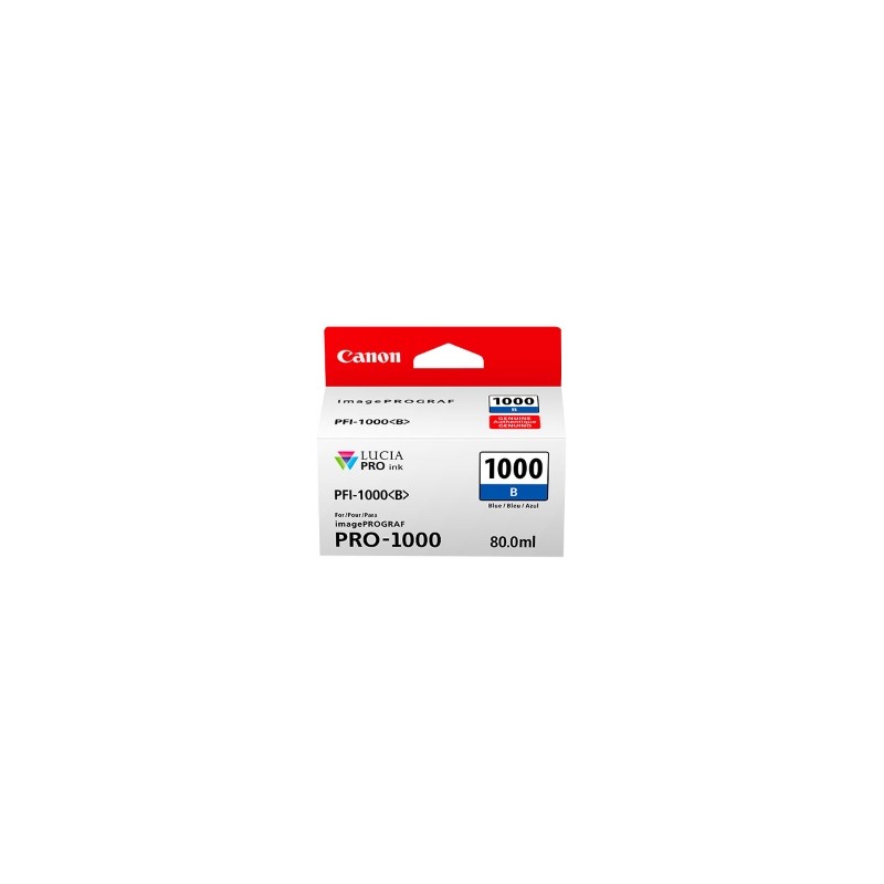 CANON CARTUCCIA D\'INCHIOSTRO BLU PFI-1000B 0555C001 4875 COPIE 80ML ORIGINALE CANON CARTUCCIA D\'INCHIOSTRO BLU PFI-1000B 0555C001 4875 COPIE 80ML ORIGINALE