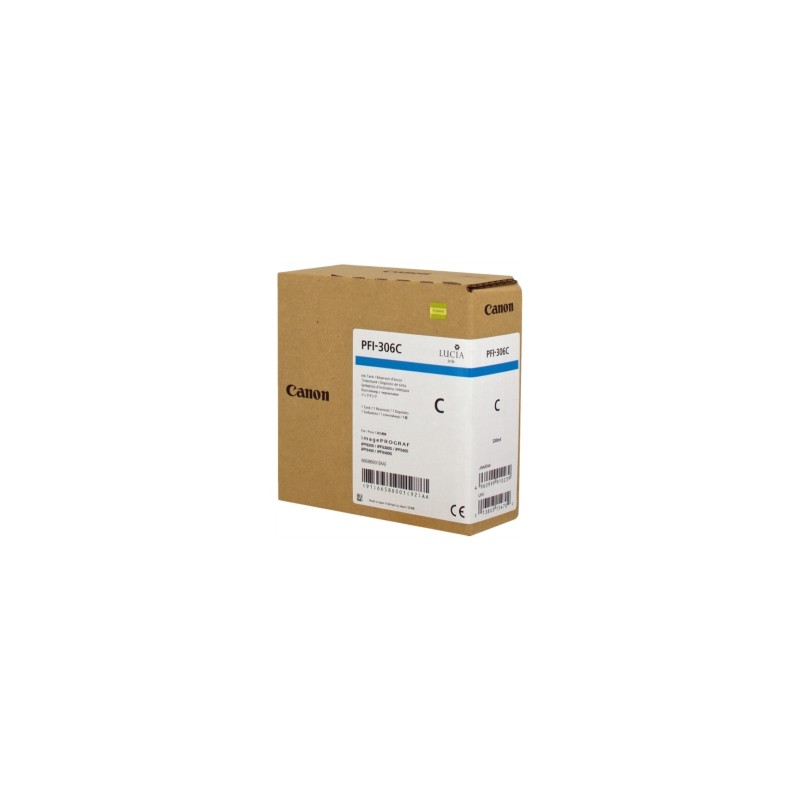 CANON CARTUCCIA D\'INCHIOSTRO CIANO PFI-306C 6658B001 330ML ORIGINALE CANON CARTUCCIA D\'INCHIOSTRO CIANO PFI-306C 6658B001 330ML ORIGINALE