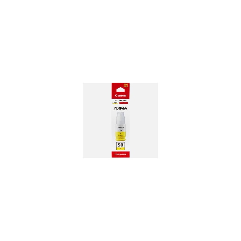 CANON CARTUCCIA D\'INCHIOSTRO GIALLO GI-50Y 3405C001 7700 COPIE 70ML ORIGINALE CANON CARTUCCIA D\'INCHIOSTRO GIALLO GI-50Y 3405C001 7700 COPIE 70ML ORIGINALE
