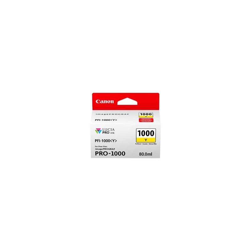 CANON CARTUCCIA D\'INCHIOSTRO GIALLO PFI-1000Y 0549C001 3365 COPIE 80ML ORIGINALE CANON CARTUCCIA D\'INCHIOSTRO GIALLO PFI-1000Y 0549C001 3365 COPIE 80ML ORIGINALE