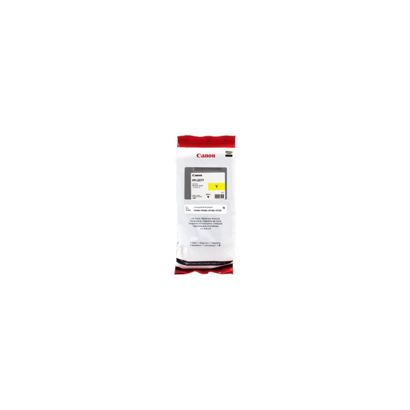 CANON CARTUCCIA D\'INCHIOSTRO GIALLO PFI-207Y 8792B001 300ML ORIGINALE CANON CARTUCCIA D\'INCHIOSTRO GIALLO PFI-207Y 8792B001 300ML ORIGINALE