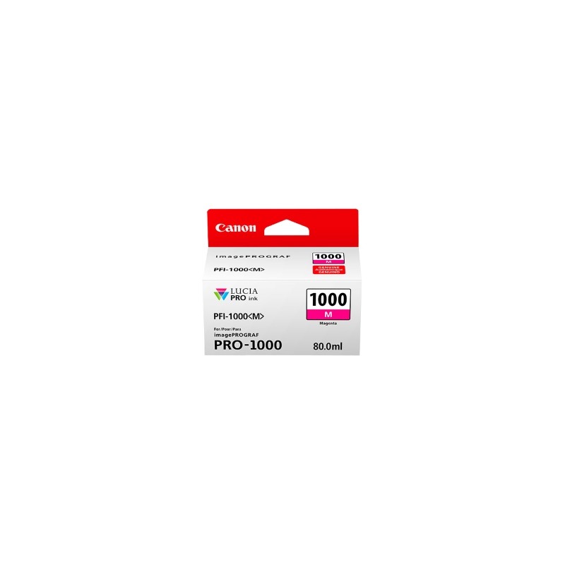 CANON CARTUCCIA D\'INCHIOSTRO MAGENTA PFI-1000M 0548C001 5885 COPIE 80ML ORIGINALE CANON CARTUCCIA D\'INCHIOSTRO MAGENTA PFI-1000M 0548C001 5885 COPIE 80ML ORIGINALE