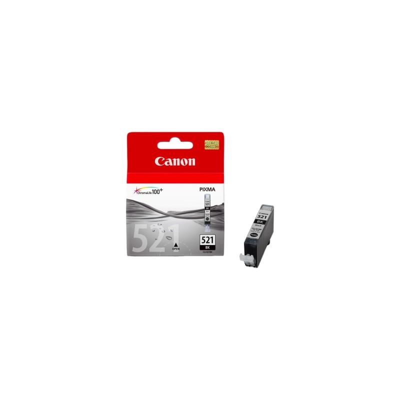 CANON CARTUCCIA D\'INCHIOSTRO NERO CLI-521BK 2933B001 665 COPIE 9ML ORIGINALE CANON CARTUCCIA D\'INCHIOSTRO NERO CLI-521BK 2933B001 665 COPIE 9ML ORIGINALE