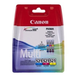 CANON MULTIPACK CIANO / MAGENTA / GIALLO CLI-521Z 2934B010 CONFEZIONE MULTI ORIGINALE