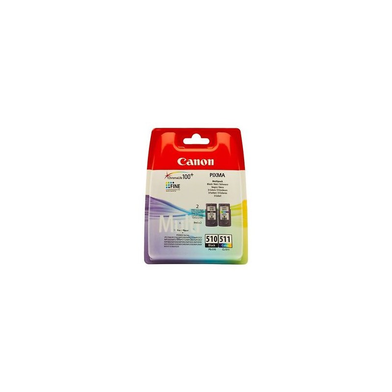 CANON MULTIPACK NERO / DIFFERENTI COLORI PG-510 + CL-511 2970B010 PG-510 + CL-511 ORIGINALE