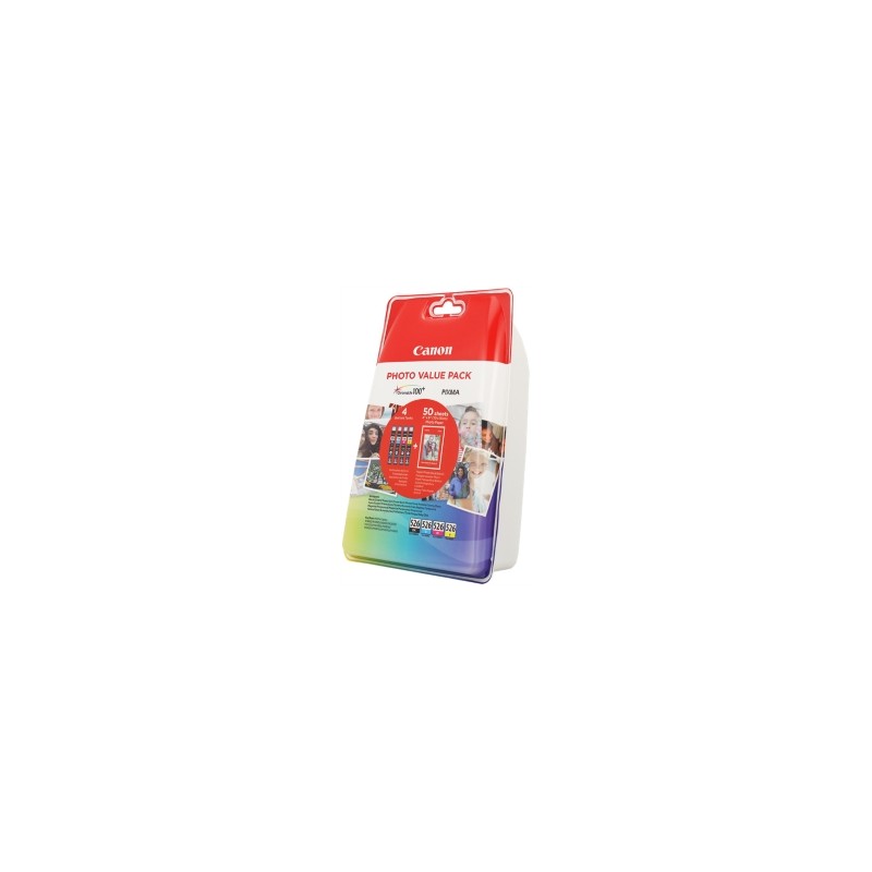 CANON VALUE PACK NERO / CIANO / MAGENTA / GIALLO CLI-526 PHOTO VALUE PACK 4540B017 4 CARTU ORIGINALE CANON VALUE PACK NERO / CIANO / MAGENTA / GIALLO CLI-526 PHOTO VALUE PACK 4540B017 4 CARTU ORIGINALE