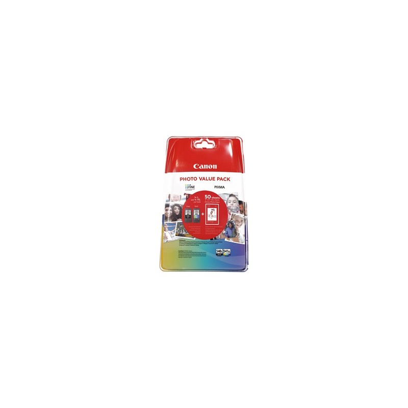 CANON VALUE PACK NERO / DIFFERENTI COLORI PG-540L/CL-541XL PHOTO VALUE PACK 5224B007 ORIGINALE CANON VALUE PACK NERO / DIFFERENTI COLORI PG-540L/CL-541XL PHOTO VALUE PACK 5224B007 ORIGINALE