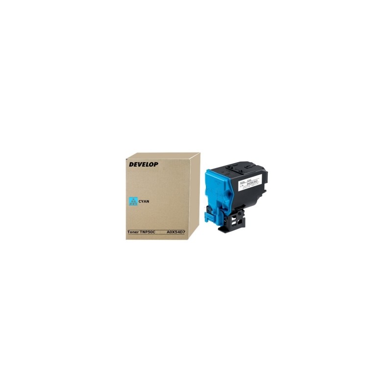 DEVELOP TONER CIANO A0X54D7 TNP-50C 5000 COPIE ORIGINALE DEVELOP TONER CIANO A0X54D7 TNP-50C 5000 COPIE ORIGINALE