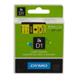 DYMO NASTRO NERO SU GIALLO S0720730 40918 9MM X 7M, NASTRO STANDARD D1 ORIGINALE