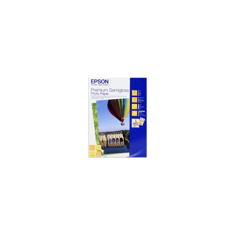 EPSON CARTA BIANCO C13S041332 PREMIUM SEMIGLOSS 20 BLATT CARTA FOTOGRAFICA, 20 FOGLI ORIGINALE EPSON CARTA BIANCO C13S041332 PREMIUM SEMIGLOSS 20 BLATT CARTA FOTOGRAFICA, 20 FOGLI ORIGINALE