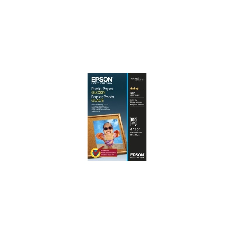EPSON CARTA BIANCO C13S042548 PHOTO PAPER GLOSSY CARTA DA FOTO, 10 X 15 CM, 200G/M², 100 ORIGINALE EPSON CARTA BIANCO C13S042548 PHOTO PAPER GLOSSY CARTA DA FOTO, 10 X 15 CM, 200G/M², 100 ORIGINALE