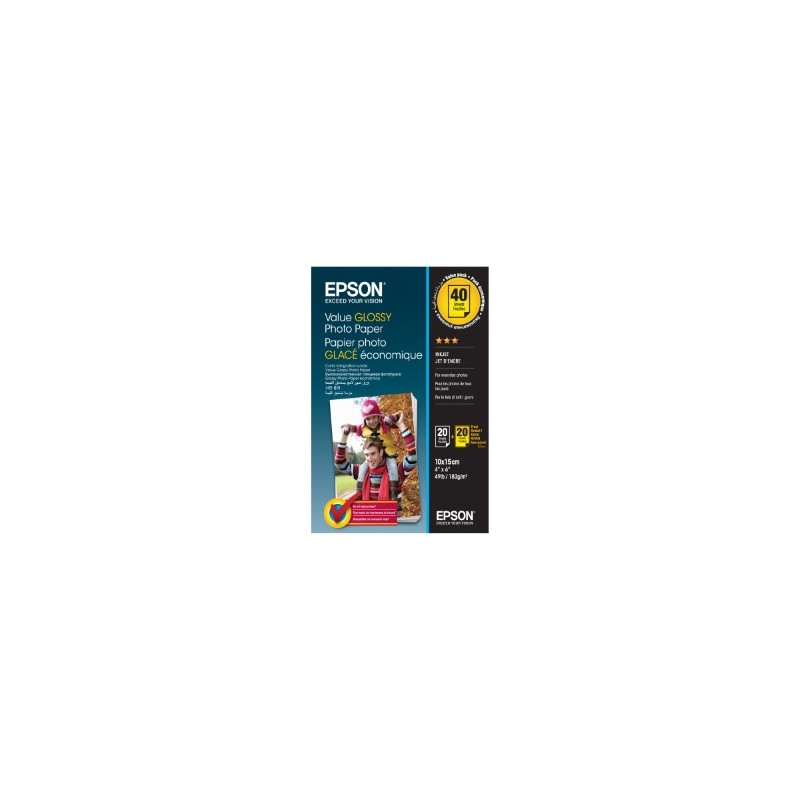 EPSON CARTA BIANCO C13S400044 VALUE GLOSSY PHOTO PAPIER VALUE GLOSSY CARTA FOTOGRAFICA, 10 ORIGINALE EPSON CARTA BIANCO C13S400044 VALUE GLOSSY PHOTO PAPIER VALUE GLOSSY CARTA FOTOGRAFICA, 10 ORIGINALE