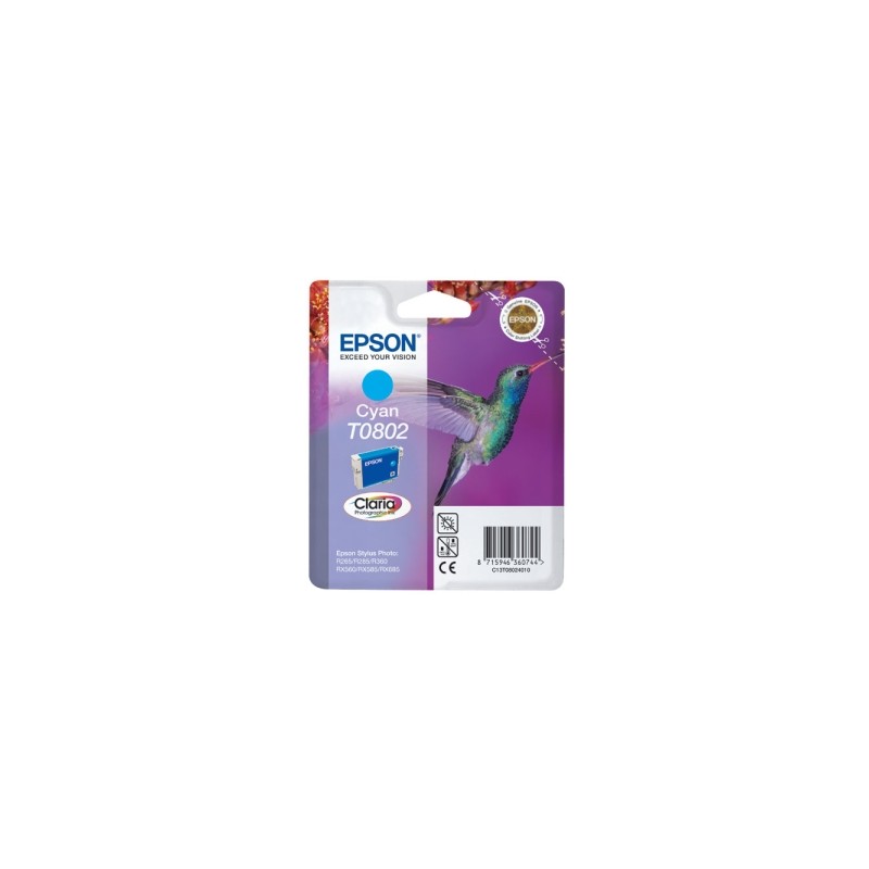 EPSON CARTUCCIA D\'INCHIOSTRO CIANO C13T08024011 T0802 935 COPIE 7,4ML ORIGINALE EPSON CARTUCCIA D\'INCHIOSTRO CIANO C13T08024011 T0802 935 COPIE 7,4ML ORIGINALE