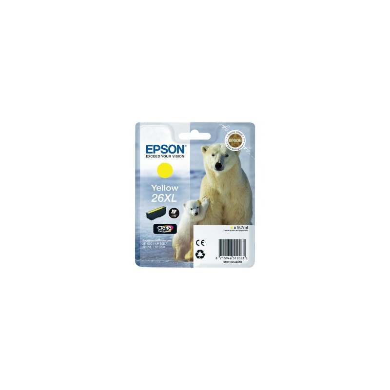 EPSON CARTUCCIA D\'INCHIOSTRO GIALLO C13T26344012 T2634 700 COPIE 9,7ML CARTUCCIE D´INCHIO ORIGINALE EPSON CARTUCCIA D\'INCHIOSTRO GIALLO C13T26344012 T2634 700 COPIE 9,7ML CARTUCCIE D´INCHIO ORIGINALE