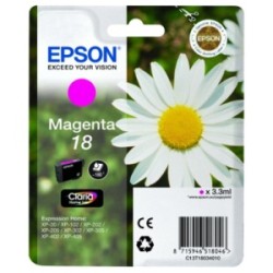 EPSON CARTUCCIA D\'INCHIOSTRO MAGENTA C13T18034012 T1803 180 COPIE 3,3ML STANDARD ORIGINALE