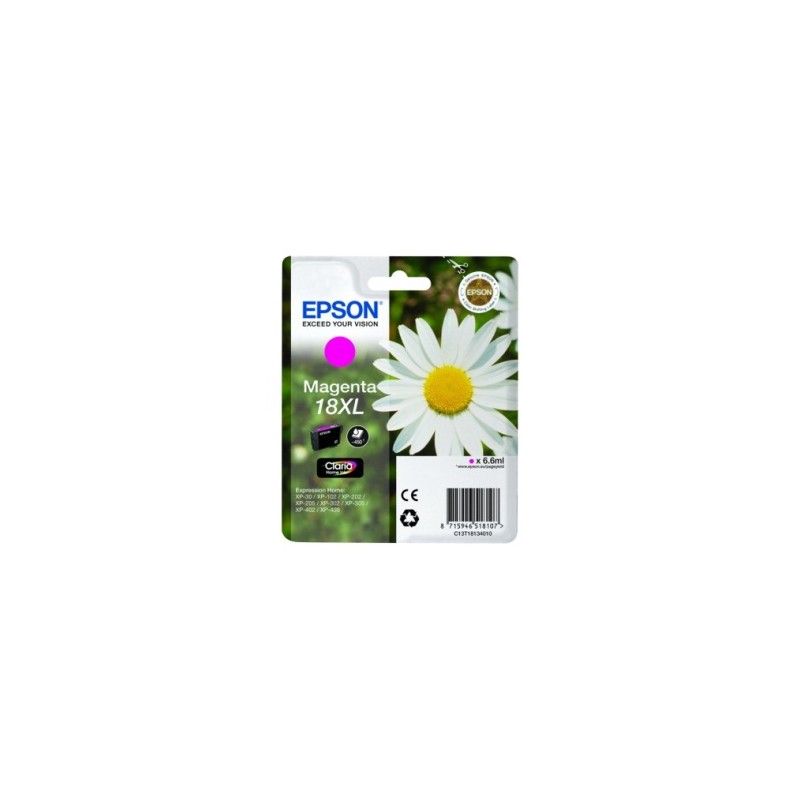 EPSON CARTUCCIA D\'INCHIOSTRO MAGENTA C13T18134012 T1813 450 COPIE 6,6ML CARTUCCIE DÂ´INCHI ORIGINALE