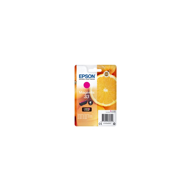 EPSON CARTUCCIA D\'INCHIOSTRO MAGENTA C13T33434012 T3343 300 COPIE 4,5ML ORIGINALE EPSON CARTUCCIA D\'INCHIOSTRO MAGENTA C13T33434012 T3343 300 COPIE 4,5ML ORIGINALE