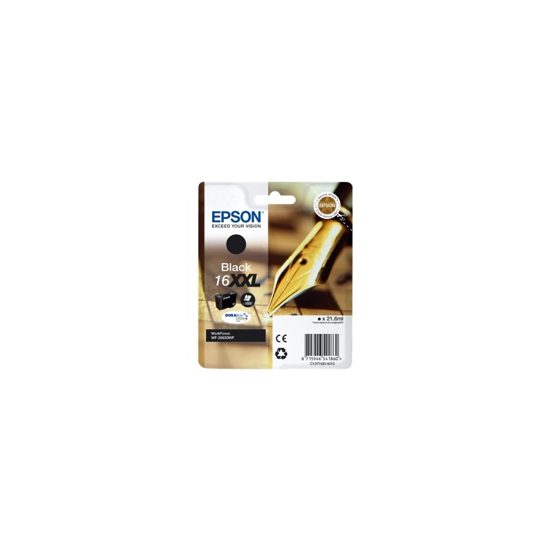 EPSON CARTUCCIA D\'INCHIOSTRO NERO C13T16814012 T1681 1000 COPIE 21,6ML XXL PATRONE ORIGINALE