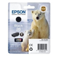 EPSON CARTUCCIA D\'INCHIOSTRO NERO C13T26014012 T2601 220 COPIE 6,2ML STANDARD ORIGINALE