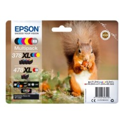 EPSON MULTIPACK NERO / CIANO / MAGENTA / GIALLO / ROSSO / GRIGIO C13T379D4010 378XL / 478X ORIGINALE