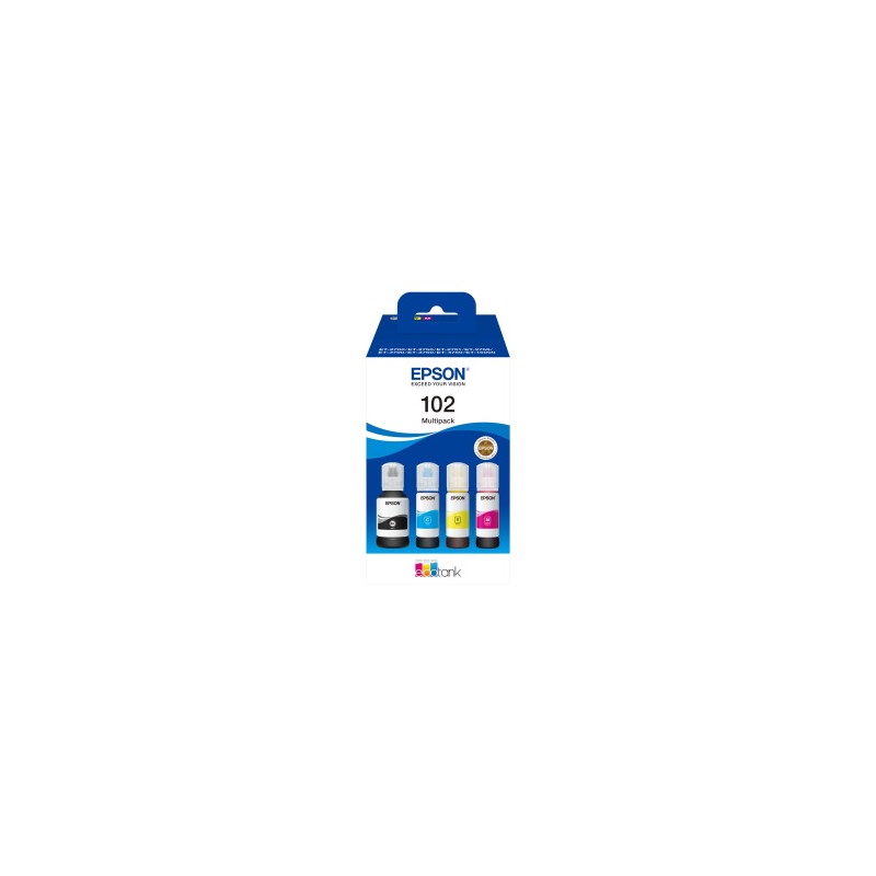 EPSON MULTIPACK NERO / CIANO / MAGENTA / GIALLO C13T03R640 102 70ML 102 ECOTANK 4-COLOUR M ORIGINALE EPSON MULTIPACK NERO / CIANO / MAGENTA / GIALLO C13T03R640 102 70ML 102 ECOTANK 4-COLOUR M ORIGINALE