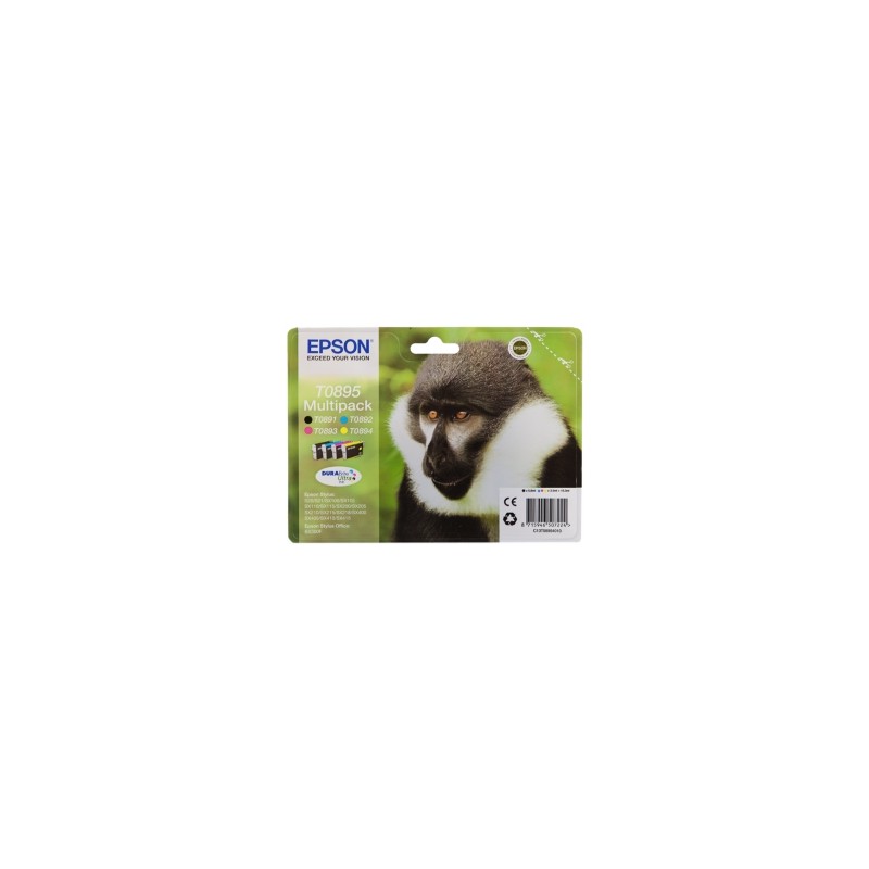 EPSON MULTIPACK NERO / CIANO / MAGENTA / GIALLO C13T08954010 T0895 4 CARTUCCE: T0891 + T08 ORIGINALE
