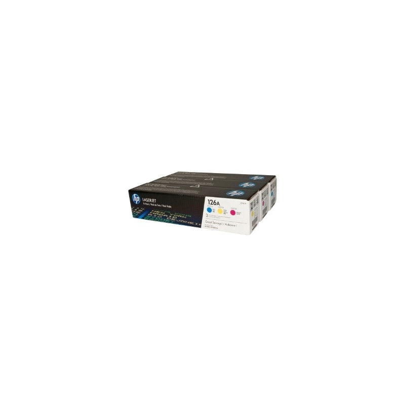 HP MULTIPACK CIANO / MAGENTA / GIALLO CF341A 126A 3 TONER 126A: C+M+Y ORIGINALE HP MULTIPACK CIANO / MAGENTA / GIALLO CF341A 126A 3 TONER 126A: C+M+Y ORIGINALE