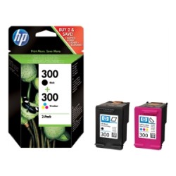 HP MULTIPACK NERO / DIFFERENTI COLORI CN637EE 300 2 CARTUCCE D\' INCHIOSTRO HP 300: CC640EE ORIGINALE