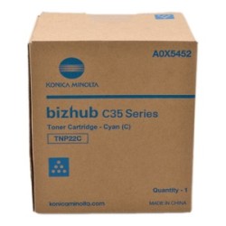 KONICA MINOLTA TONER CIANO A0X5452 TNP22C 6000 COPIE ORIGINALE