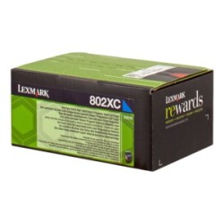 LEXMARK TONER CIANO 802XC 80C2XC0 4000 COPIE CARTUCCIA DI STAMPA RIUTILIZZABILE ORIGINALE