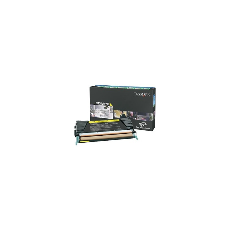 LEXMARK TONER GIALLO C734A1YG 6000 COPIE CARTUCCIA DI STAMPA RIUTILIZZABILE ORIGINALE