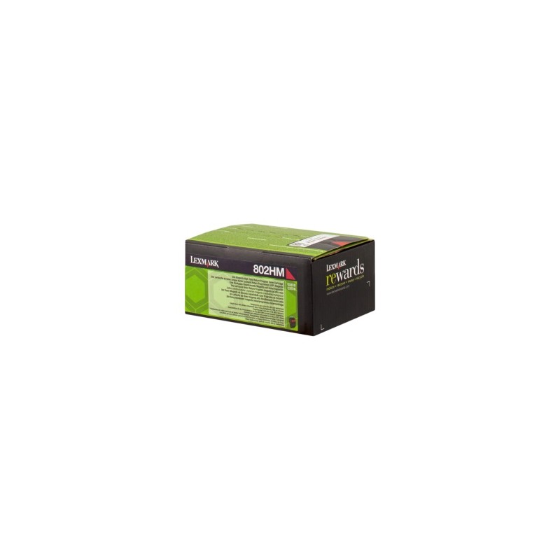 LEXMARK TONER MAGENTA 802HM 80C2HM0 3000 COPIE CARTUCCIA DI STAMPA RIUTILIZZABILE ORIGINALE