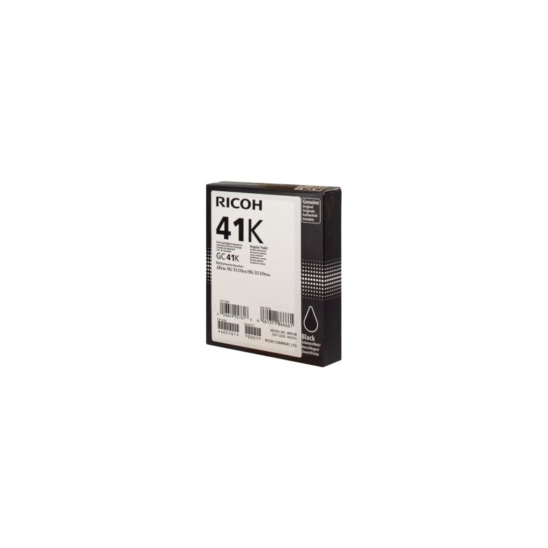RICOH CARTUCCIA GELO NERO GC41BKHC 405761 2500 COPIE ORIGINALE RICOH CARTUCCIA GELO NERO GC41BKHC 405761 2500 COPIE ORIGINALE