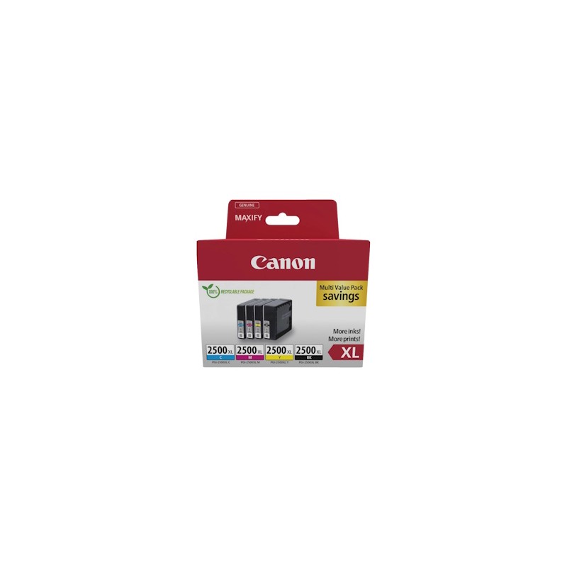 CANON MULTIPACK NERO / CIANO / MAGENTA / GIALLO PGI-2500 XL 9254B010 7070 COPIE ORIGINALE CANON MULTIPACK NERO / CIANO / MAGENTA / GIALLO PGI-2500 XL 9254B010 7070 COPIE ORIGINALE