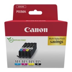 CANON MULTIPACK NERO / CIANO / MAGENTA / GIALLO CLI-551 6509B015 ORIGINALE