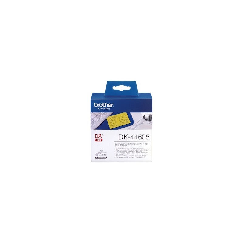 Brother Etichette Nero Su Giallo Dk-44605 Originale