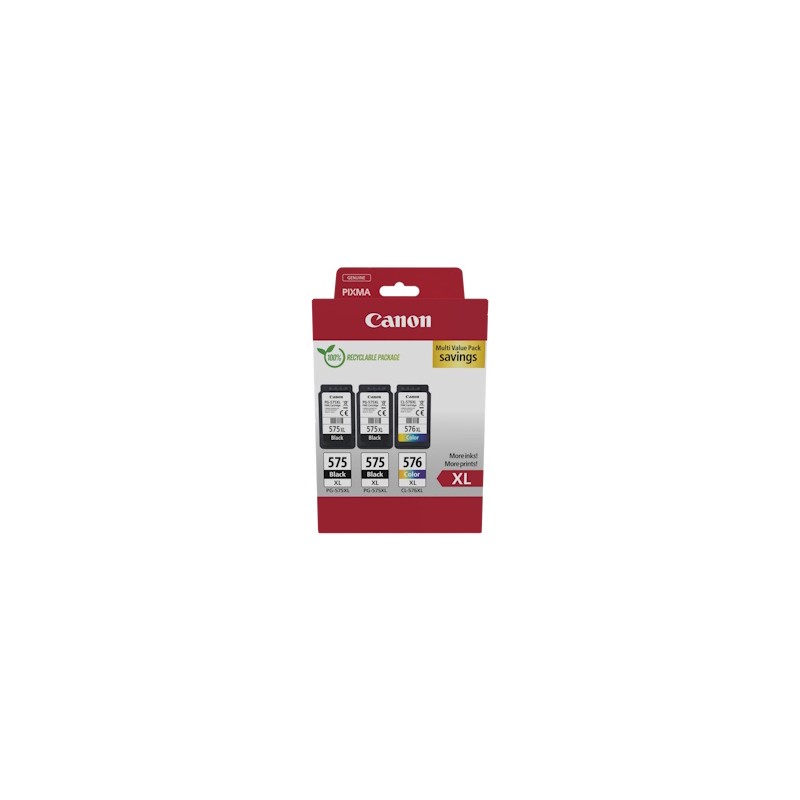 Canon Multipack nero / Differenti Colori Pg-575Xl+Cl-576Xl 5437C004 700 Copie Originale Canon Multipack nero / Differenti Colori Pg-575Xl+Cl-576Xl 5437C004 700 Copie Originale